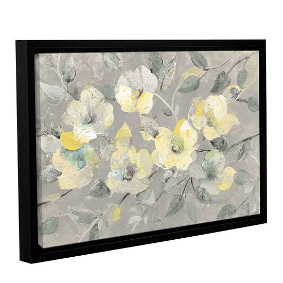 Brushstone Fading Spring Gray Gallery Wrapped Floater-Framed Canvas Wall Art
