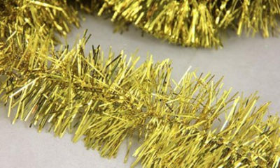 50' x 4'' Shiny Gold Traditional Christmas Foil Tinsel Garland - Unlit