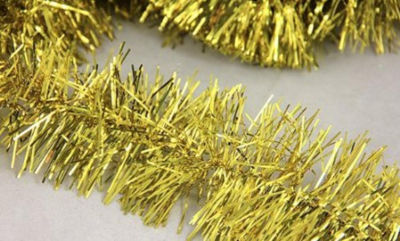 50' x 4'' Shiny Gold Traditional Christmas Foil Tinsel Garland - Unlit