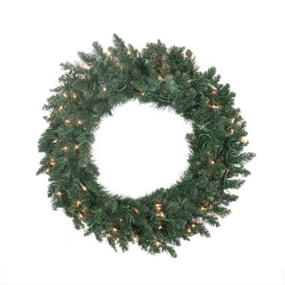 Pre-Lit Traditional Pine Artificial Christmas Wreath - 30-Inch  Clear Lights