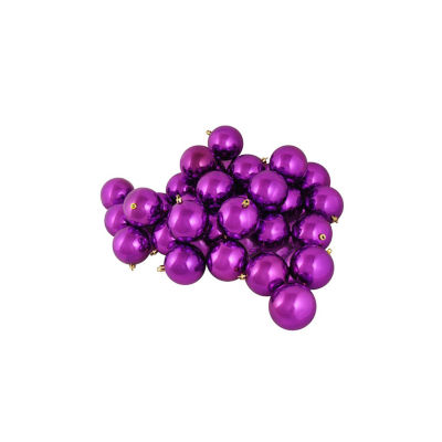 60ct Purple Shatterproof Shiny Christmas Ball Ornaments 2.5'' (60mm)