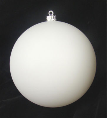 Matte Winter White Shatterproof Christmas Ball Ornament 10'' (250mm)