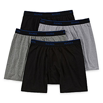 Hanes Ultimate Men's 4-Pack ComfortBlend Boxer Briefs with FreshIQ,  Black/Grey, Small : : Clothing, Shoes & Accessories