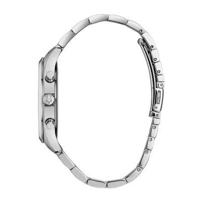 Bulova Mens Chronograph Silver Tone Stainless Steel Bracelet Watch 96b305
