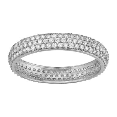 3.5MM 1 1/2 CT. T.W. White Cubic Zirconia 10K White Gold Band