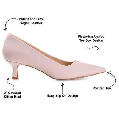 Journee Collection Womens Celica Pointed Closed Toe Kitten Heel Pumps