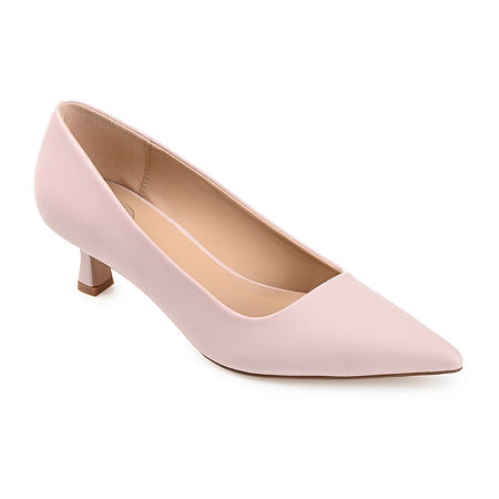 1950s Clothing Journee Collection Womens Celica Pointed Toe Kitten Heel Pumps 9 12 Medium Pink $55.49 AT vintagedancer.com