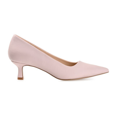 Journee Collection Womens Celica Pointed Closed Toe Kitten Heel Pumps