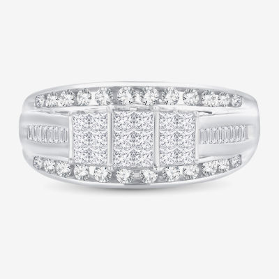 Love Lives Forever 1 CT.T.W. Natural Diamond Side Stone 3-Stone Engagement Ring in 10K or 14K Gold