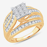 1 1/2 CT. T.W. Diamond Side Stone Engagement Ring in 10K or 14K Gold