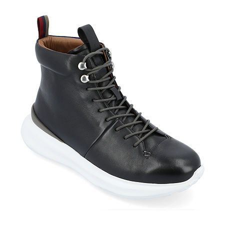 Thomas And Vine Mens Jonah Flat Heel Lace Up Boots, 9 Medium, Black