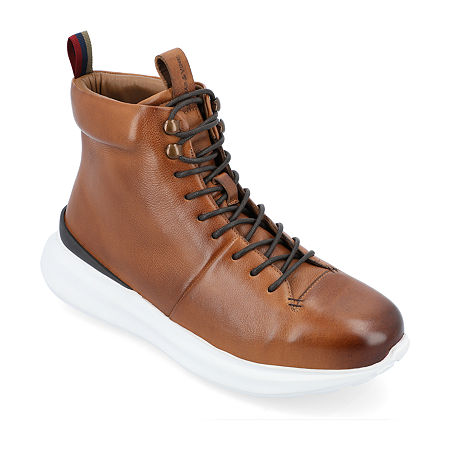 Thomas And Vine Mens Jonah Flat Heel Lace Up Boots, 8 Medium, Brown