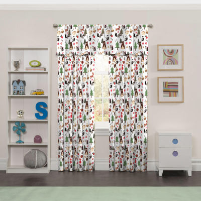 Eclipse Forest Friends Blackout Rod Pocket Single Curtain Panel