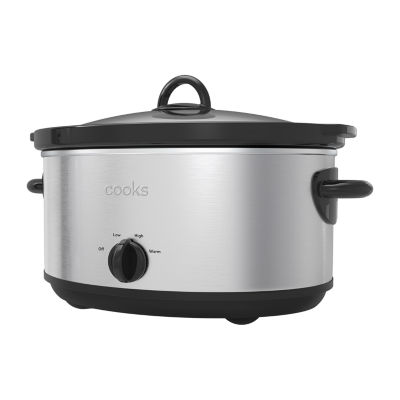 Cooks 6qt Programmable Slow Cooker 22345/22345C, Color Stainless Steel