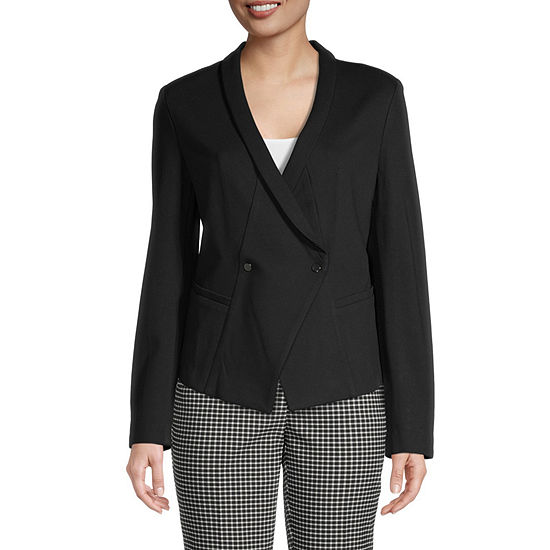 Worthington Womens Classic Fit Double Breasted Blazer