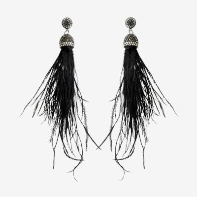 Bijoux Bar Feather Drop Earrings