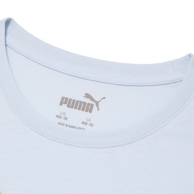 PUMA Big Girls Crew Neck Long Sleeve Graphic T-Shirt