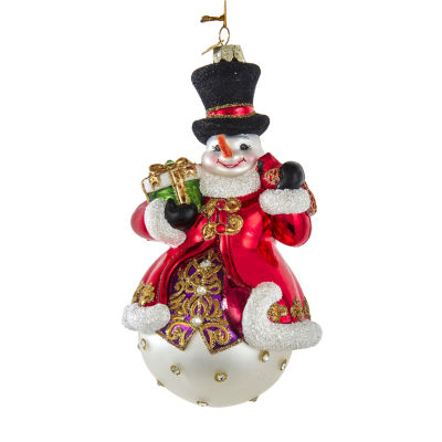 Kurt Adler 7-Inch Bellisimo Snowman With Top Hat Christmas Ornament