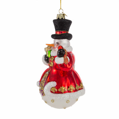 Kurt Adler 7-Inch Bellisimo Snowman With Top Hat Christmas Ornament