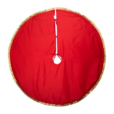 Kurt Adler 54in Red And Tan Reindeer Indoor Tree Skirt