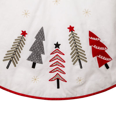 Kurt Adler 50in Multicolor Ivory Indoor Tree Skirt