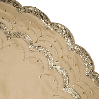 Kurt Adler 72in Gold With Scalloped Indoor Tree Skirt