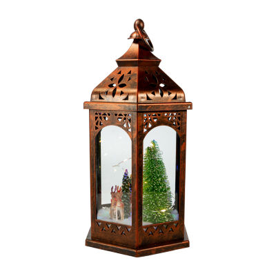 Kurt Adler 13" Lit Lantern With Santa Lighted Christmas Tabletop Decor