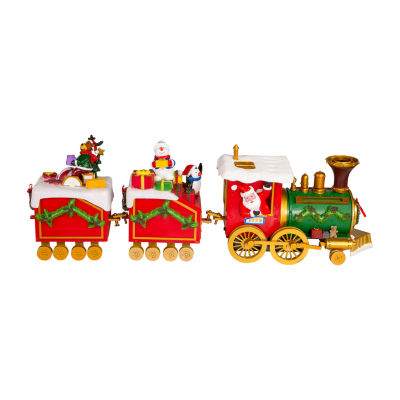 Kurt Adler 19.7" Santa Train 3-pc. Lighted Plays Music Christmas Tabletop Decor
