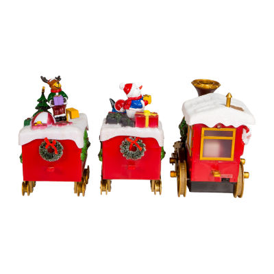 Kurt Adler 3-pc. "19.7"" Santa Train" Plays Music Lighted Christmas Tabletop Decor