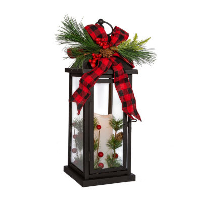 Kurt Adler Decorated Led Candle Lantern Lighted Christmas Tabletop Decor