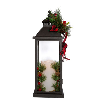 Kurt Adler Decorated Led Candle Lantern Lighted Christmas Tabletop Decor