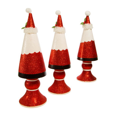 Kurt Adler 3-pc. Wooden Santa Tree Set Christmas Tabletop Decor