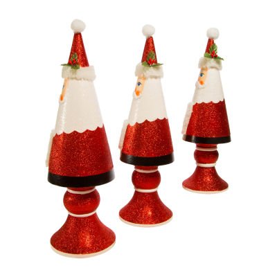 Kurt Adler 3-pc. Wooden Santa Tree Set Christmas Tabletop Decor