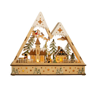 Kurt Adler Led Mountain Village Lighted Christmas Tabletop Decor