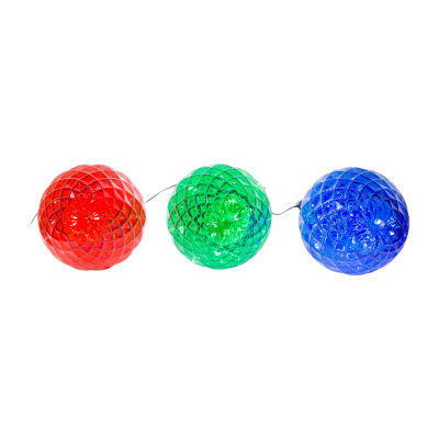 Kurt Adler "Set Of 3 27.2"" Led Facet Stakes" Christmas Yard Art