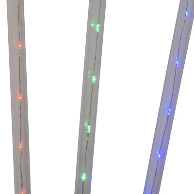 Kurt Adler Set Of 3 27.2" Led Facet Stakes Christmas Holiday Yard Art