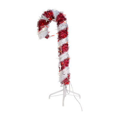 Kurt Adler Foot Prelit Led Tinsel Candy Cane Christmas Yard Art