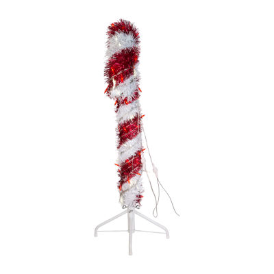 Kurt Adler Foot Prelit Led Tinsel Candy Cane Christmas Yard Art