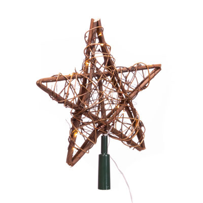 Kurt Adler 10" Fairy Natural Rattan Star Christmas Tree Topper