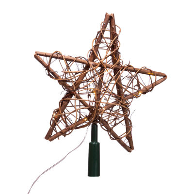 Kurt Adler 10" Fairy Natural Rattan Star Christmas Tree Topper