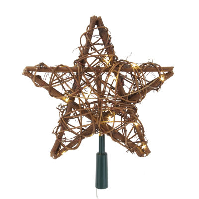 Kurt Adler 10" Fairy Natural Rattan Star Christmas Tree Topper