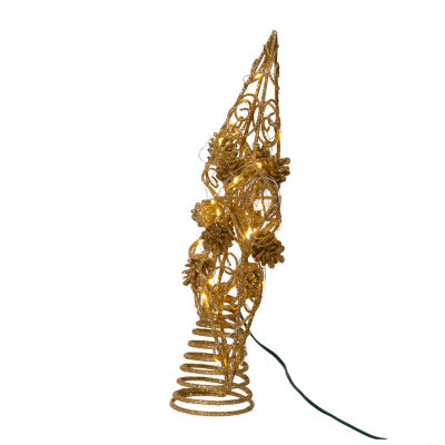 Kurt Adler 11.75" 30 Light Gold Star Christmas Tree Topper