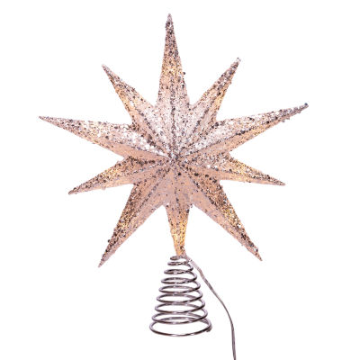 Kurt Adler 9.5" Led Silver Bethlehem Star Christmas Tree Topper