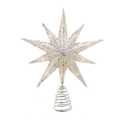 Kurt Adler 9.5" Led Silver Bethlehem Star Christmas Tree Topper