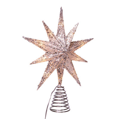 Kurt Adler 9.5" Led Silver Bethlehem Star Christmas Tree Topper