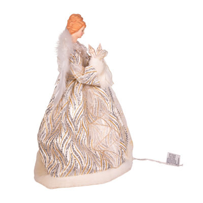 Kurt Adler Ul 14" Gold And Silver Angel Christmas Tree Topper