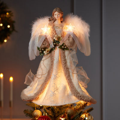 Kurt Adler Rustic Natural Angel Christmas Tree Topper