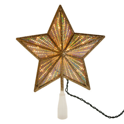 Kurt Adler 10" Gold And Iridescent Star Christmas Tree Topper