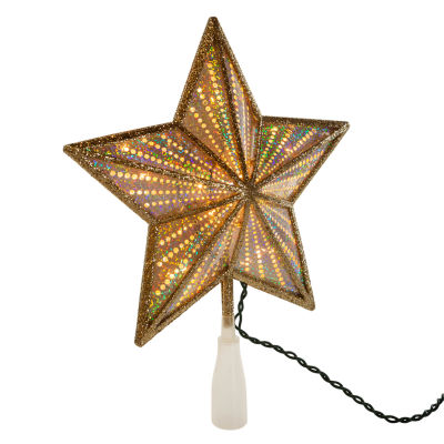 Kurt Adler 10" Gold And Iridescent Star Christmas Tree Topper
