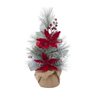 Kurt Adler Unlit With Red Berries 1 1/2 Feet Flocked Christmas Tree